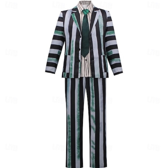 (NLA) 🛍️ NWT! Beetlejuice Halloween Suit Blazer, Pants, & Shirt Cosplay Costume - Picture 4 of 10